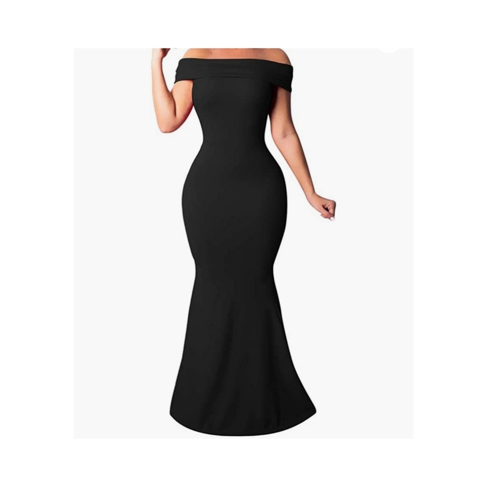 Elegant Back Ruffles Off Shoulder Dress (NWOT)